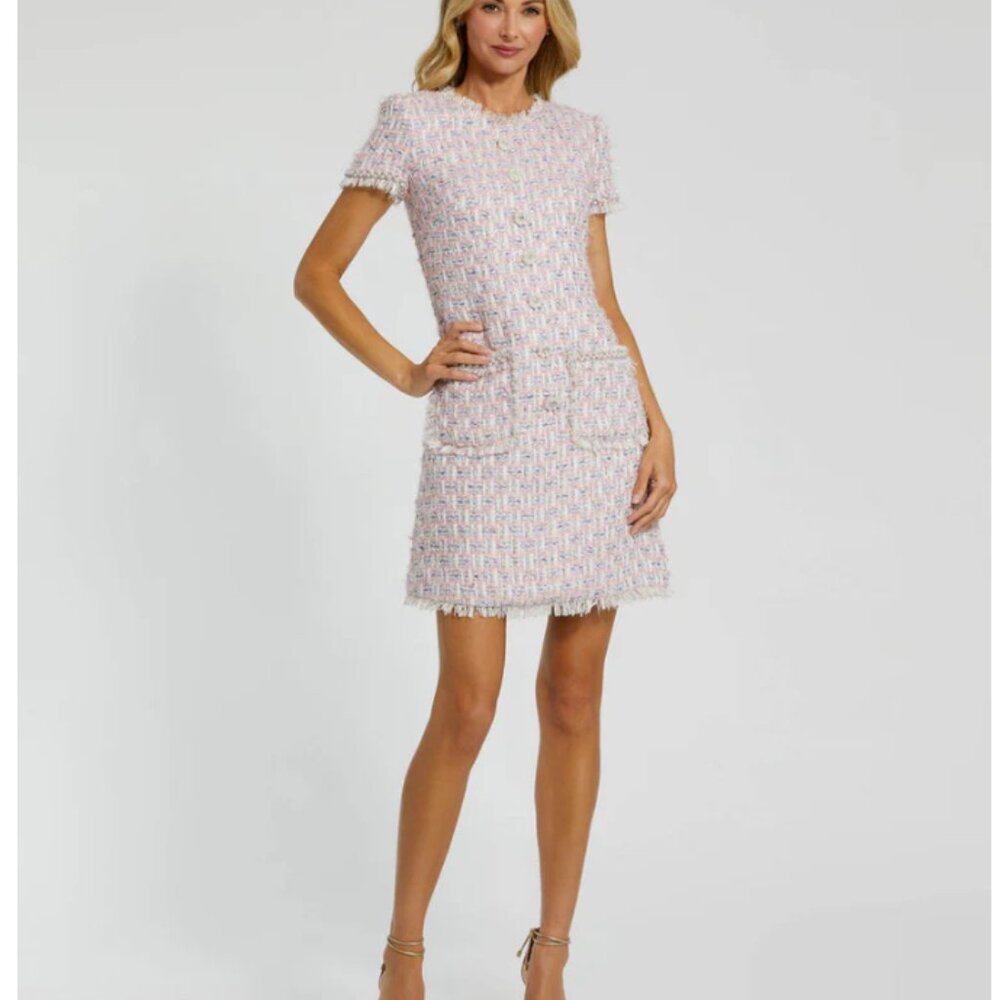 NWT - Pink Multi Color - Size S - Mac Duggal Shift Dress 20805 -